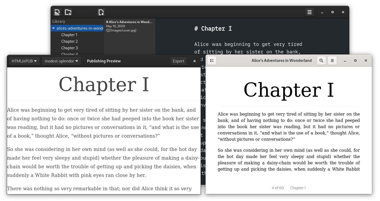 Screenshot of ePub Generated with ThiefMD